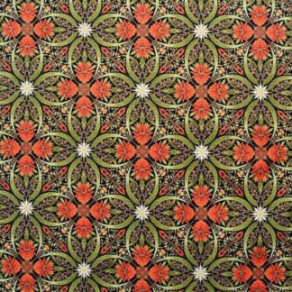 Melba Kaleidoscope Black Orange Gold fabric